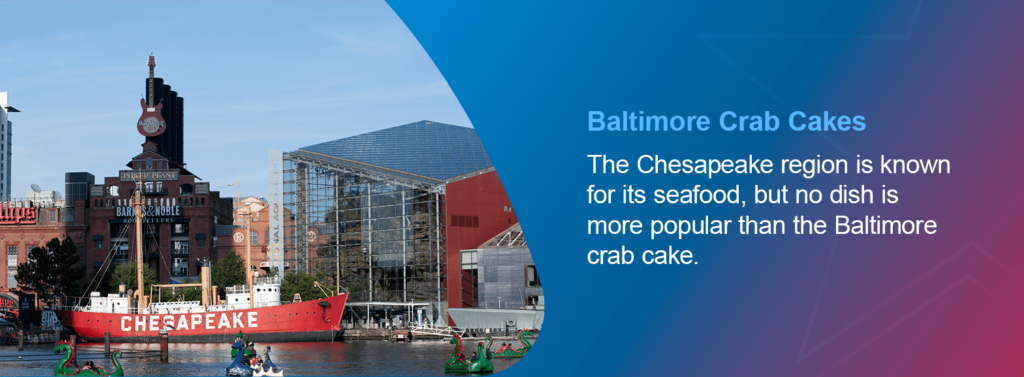 The Chesapeake region is known for its seafood, but no dish is more popular than the Baltimore crab cake.