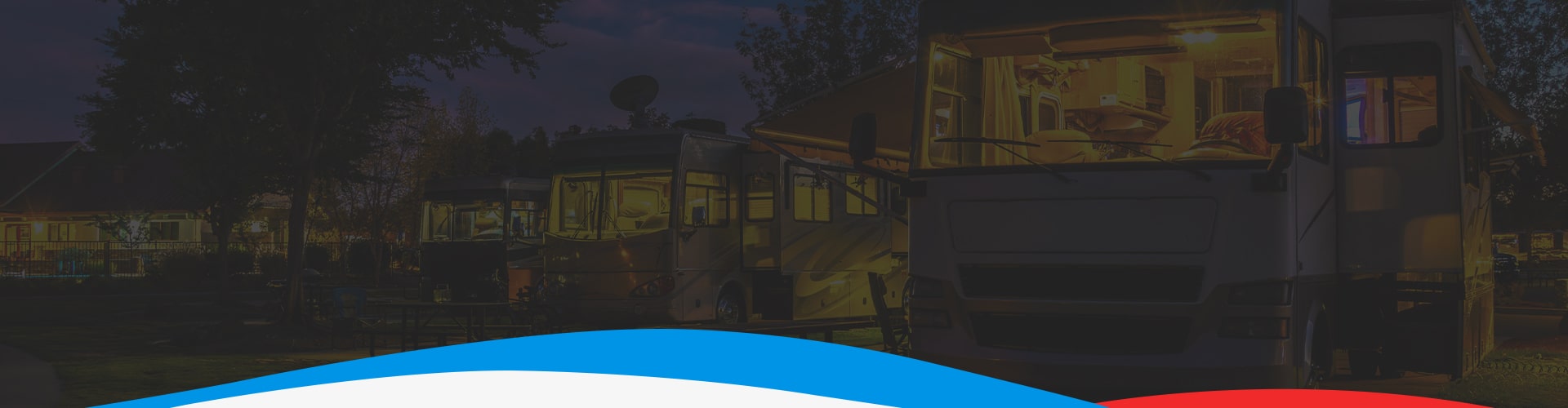 rv campsite at night