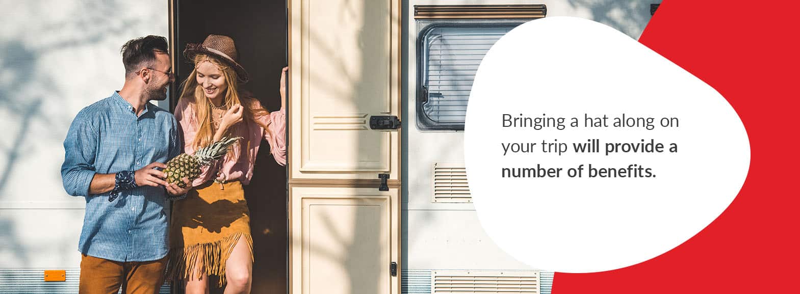 Bringing a hat along on your trip will provide a number of benefits.